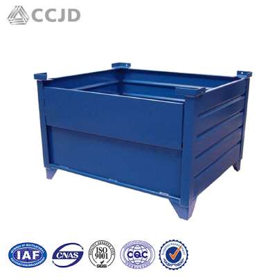 collapsible storage metal pallet stackable mesh box for warehouse